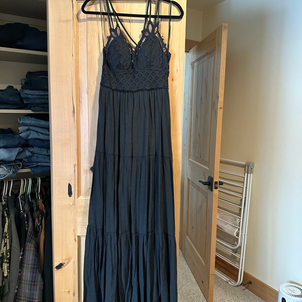 Baltic Born Sunmlerin Black Lace Maxi Dress